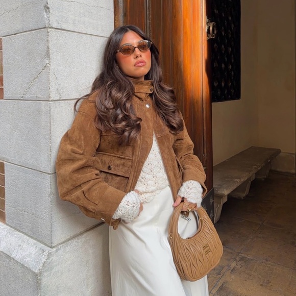 ZARA 100% LEATHER BOMBER JACKET - Picture 14 of 14